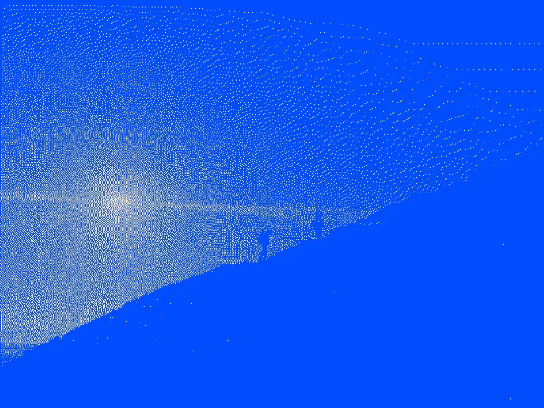 Abstract blue point-cloud landscape